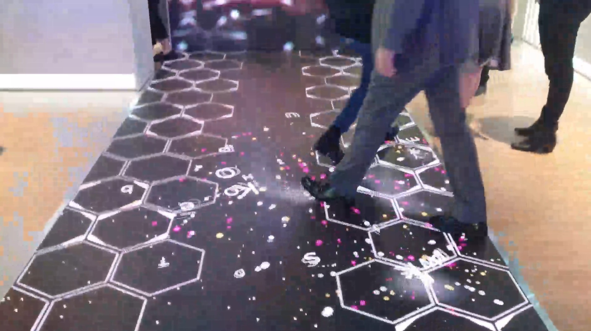 Interactive LED floor and LED walls at the Amdocs booth, MWC Barcelona